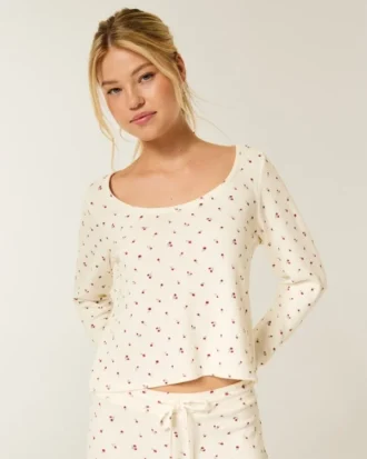Gilly Hicks Always Cozy Waffle Langarm-Shirt mit Rundhalsausschnitt Gilly Hicks Always Cozy Waffle Langarm-Shirt mit Rundhalsausschnitt