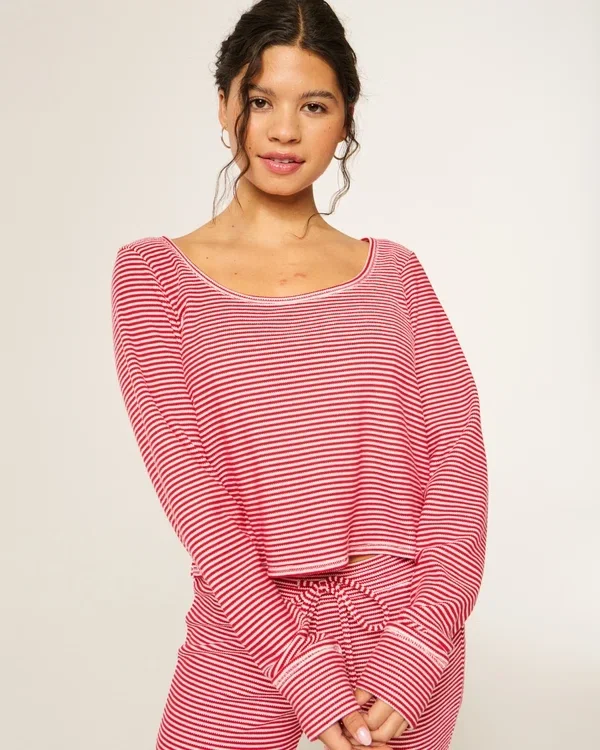 Gilly Hicks Always Cozy Waffle Langarm-Shirt mit Rundhalsausschnitt Gilly Hicks Always Cozy Waffle Langarm-Shirt mit Rundhalsausschnitt