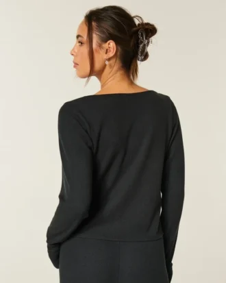 Gilly Hicks Always Cozy Waffle Langarm-Shirt mit Rundhalsausschnitt Gilly Hicks Always Cozy Waffle Langarm-Shirt mit Rundhalsausschnitt