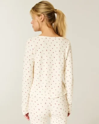 Gilly Hicks Always Cozy Waffle Langarm-Shirt mit Rundhalsausschnitt Gilly Hicks Always Cozy Waffle Langarm-Shirt mit Rundhalsausschnitt