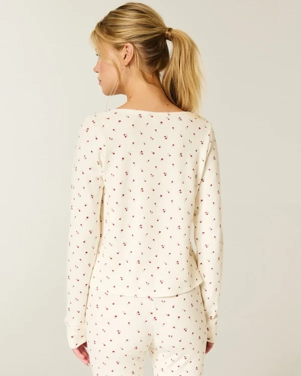 Gilly Hicks Always Cozy Waffle Langarm-Shirt mit Rundhalsausschnitt Gilly Hicks Always Cozy Waffle Langarm-Shirt mit Rundhalsausschnitt