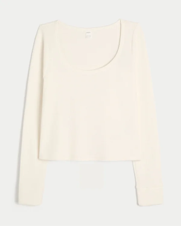 Gilly Hicks Always Cozy Waffle Langarm-Shirt mit Rundhalsausschnitt Gilly Hicks Always Cozy Waffle Langarm-Shirt mit Rundhalsausschnitt