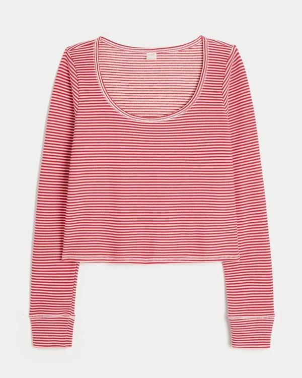 Gilly Hicks Always Cozy Waffle Langarm-Shirt mit Rundhalsausschnitt Gilly Hicks Always Cozy Waffle Langarm-Shirt mit Rundhalsausschnitt