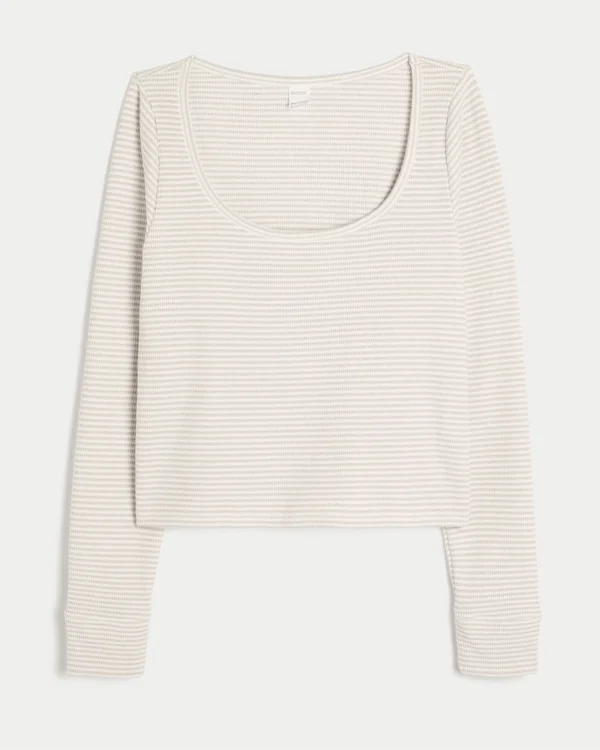 Gilly Hicks Always Cozy Waffle Langarm-Shirt mit Rundhalsausschnitt Gilly Hicks Always Cozy Waffle Langarm-Shirt mit Rundhalsausschnitt