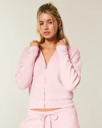Gilly Hicks Always Cozy Waffle Zip-Up Hoodie