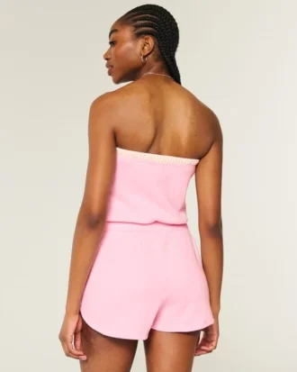 Gilly Hicks Bequemer trägerloser Waffel-Onesie Gilly Hicks Bequemer trägerloser Waffel-Onesie