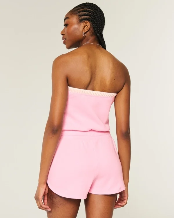 Gilly Hicks Bequemer trägerloser Waffel-Onesie Gilly Hicks Bequemer trägerloser Waffel-Onesie