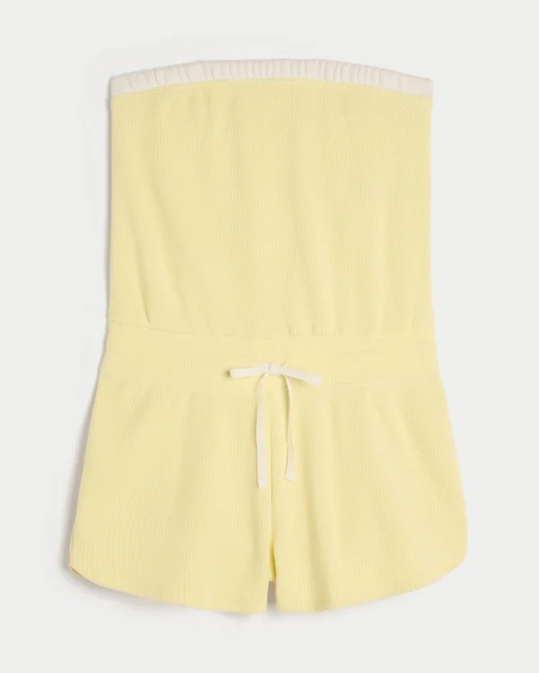 Gilly Hicks Bequemer trägerloser Waffel-Onesie Gilly Hicks Bequemer trägerloser Waffel-Onesie