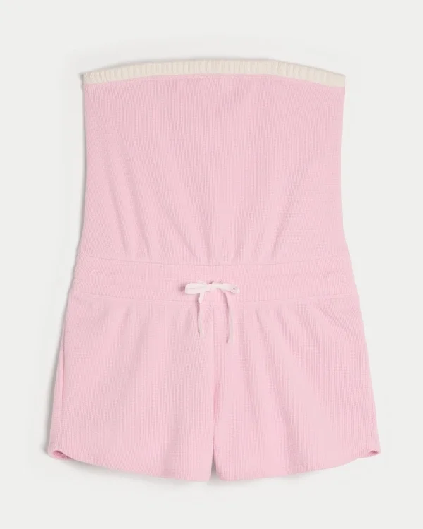 Gilly Hicks Bequemer trägerloser Waffel-Onesie Gilly Hicks Bequemer trägerloser Waffel-Onesie