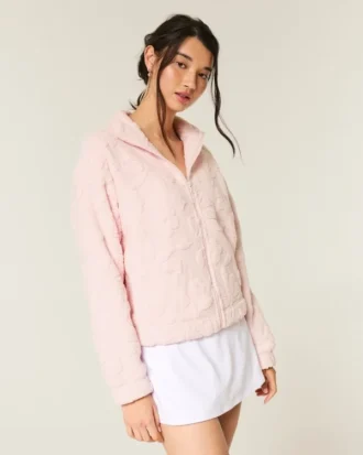 Gilly Hicks Sherpa-Sweatshirt mit Reißverschluss