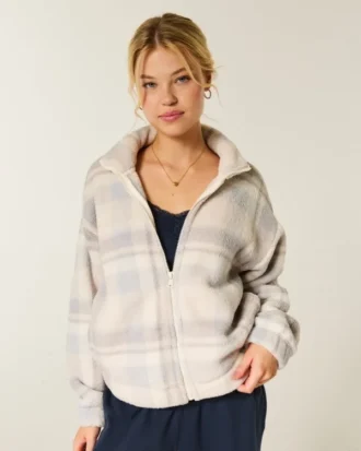 Gilly Hicks Sherpa-Sweatshirt mit Reißverschluss