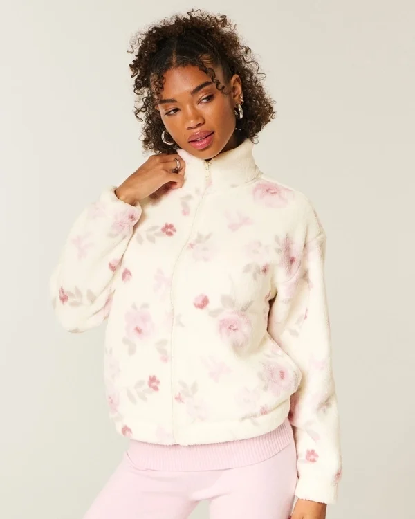 Gilly Hicks Sherpa-Sweatshirt mit Reißverschluss Gilly Hicks Sherpa-Sweatshirt mit Reißverschluss