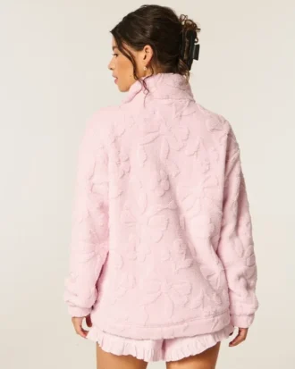 Gilly Hicks Sherpa-Sweatshirt mit Viertelreißverschluss