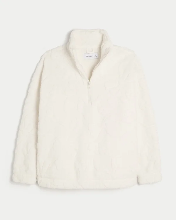 Gilly Hicks Sherpa-Sweatshirt mit Viertelreißverschluss Gilly Hicks Sherpa-Sweatshirt mit Viertelreißverschluss