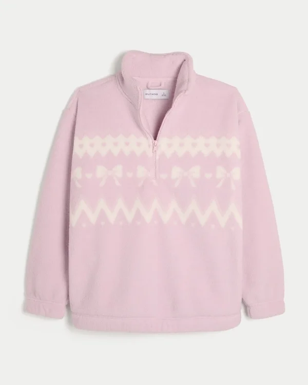 Gilly Hicks Sherpa-Sweatshirt mit Viertelreißverschluss Gilly Hicks Sherpa-Sweatshirt mit Viertelreißverschluss