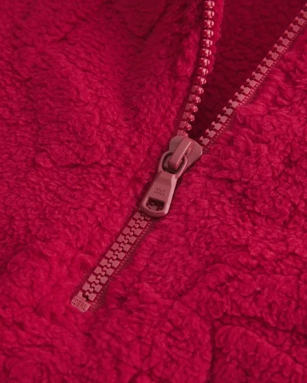 Gilly Hicks Sherpa-Sweatshirt mit Viertelreißverschluss Gilly Hicks Sherpa-Sweatshirt mit Viertelreißverschluss