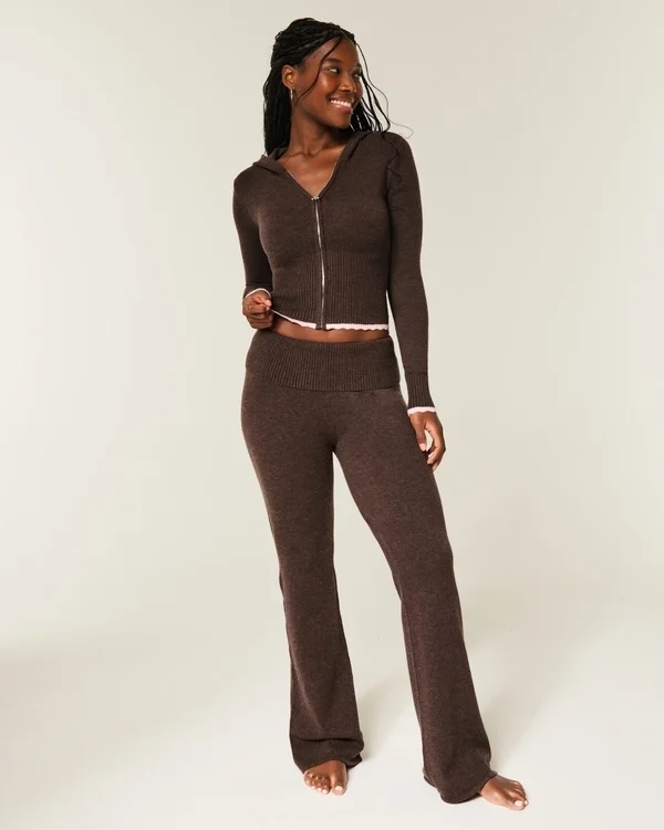 Gilly Hicks Sweater-Knit Foldover Bootcut Pants Gilly Hicks Sweater-Knit Foldover Bootcut Pants