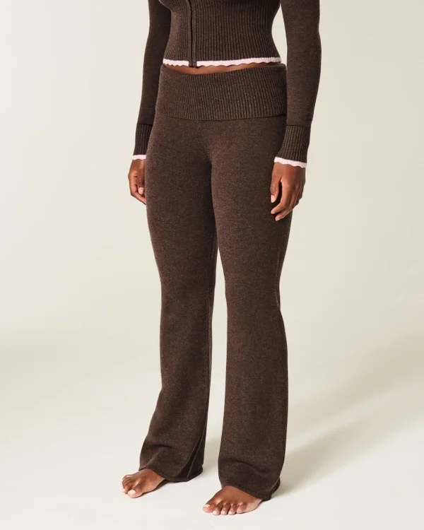 Gilly Hicks Sweater-Knit Foldover Bootcut Pants Gilly Hicks Sweater-Knit Foldover Bootcut Pants