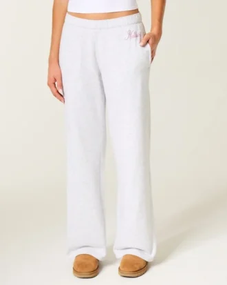 Glitzerndes Logo-Grafik Wide-Leg Sweatpants