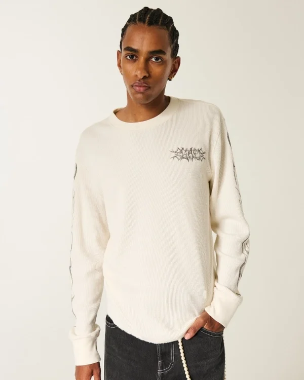 Graffiti Graphic Thermal Crew Shirt Graffiti Graphic Thermal Crew Shirt