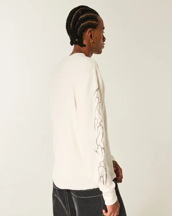 Graffiti Graphic Thermal Crew Shirt Graffiti Graphic Thermal Crew Shirt