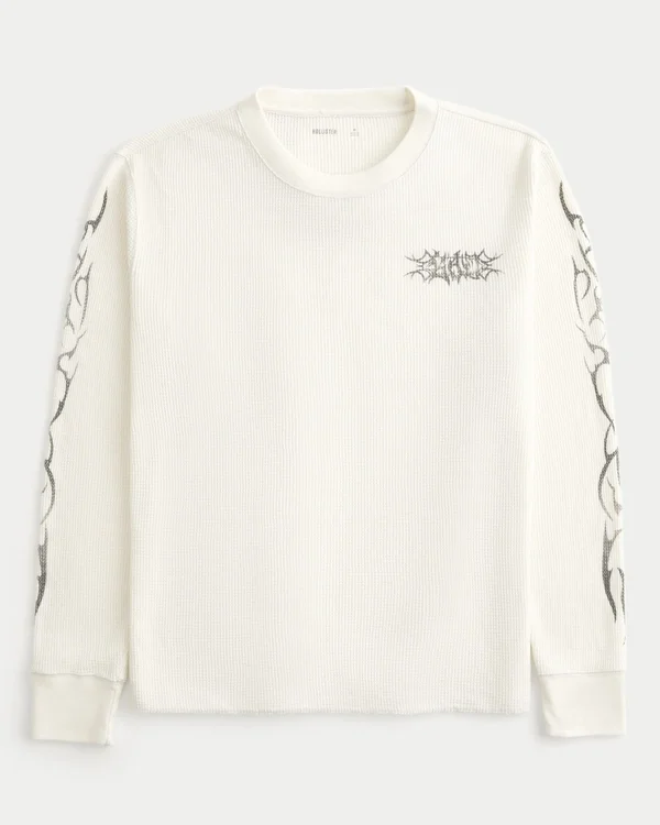 Graffiti Graphic Thermal Crew Shirt Graffiti Graphic Thermal Crew Shirt