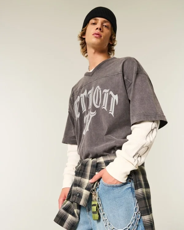 Graffiti Graphic Thermal Crew Shirt Graffiti Graphic Thermal Crew Shirt