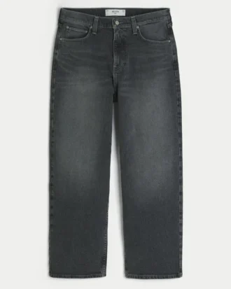 Graue Baggy-Jeans