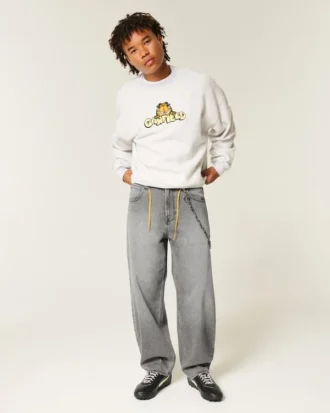 Graue Skater-Baggy-Jeans