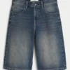 Halbhose aus mittelblauem Denim Halbhose aus mittelblauem Denim