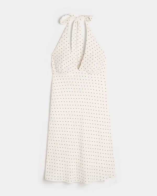 Halterkleid aus Crêpe mit offenem Rücken Halterkleid aus Crêpe mit offenem Rücken