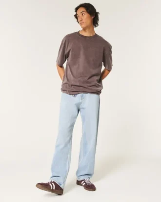 Hell gewaschene Baggy-Jeans Hell gewaschene Baggy-Jeans