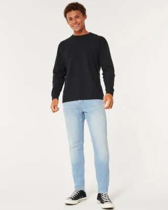Hellblaue Athletic Skinny Jeans Hellblaue Athletic Skinny Jeans
