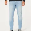 Hellblaue Athletic Skinny Jeans