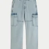 Hellblaue Baggy-Cargohose Hellblaue Baggy-Cargohose