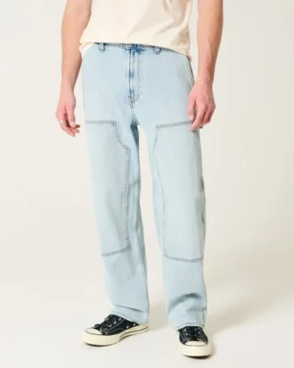 Hellblaue Baggy Carpenter Jeans