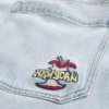Hellblaue New York Graphic Super Baggy Jeans Hellblaue New York Graphic Super Baggy Jeans