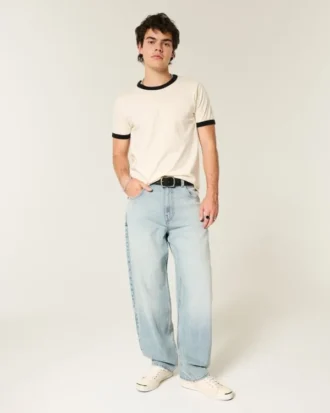 Hellblaue Skater-Baggy-Jeans