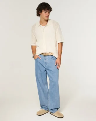 Hellblaue Skater-Baggy-Jeans