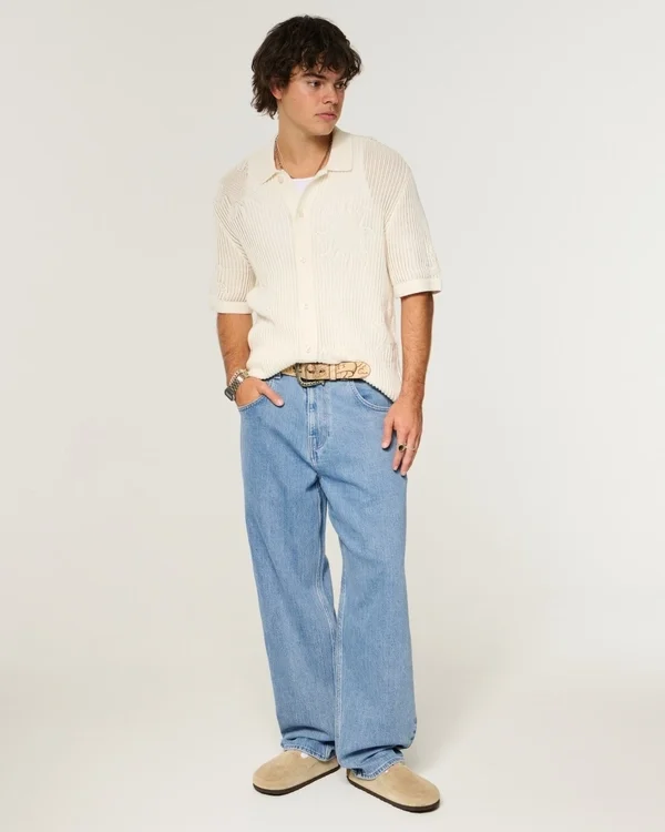 Hellblaue Skater-Baggy-Jeans Hellblaue Skater-Baggy-Jeans