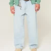 Hellblaue Skater-Baggy-Jeans