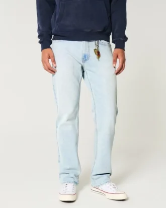 Hellblaue Straight-Jeans Hellblaue Straight-Jeans