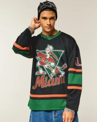 Hockey-Trikot mit Grafik der University of Miami Hurricanes