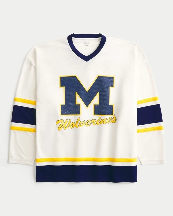 Hockey-Trikot mit Grafik der University of Michigan Wolverines Hockey-Trikot mit Grafik der University of Michigan Wolverines