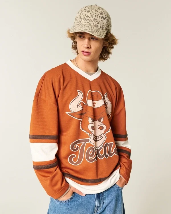 Hockey-Trikot mit Grafik der University of Texas at Austin Longhorns Hockey-Trikot mit Grafik der University of Texas at Austin Longhorns