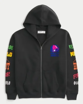 Hollister x Taco Bell Boxy Graphic Zip-Up Hoodie