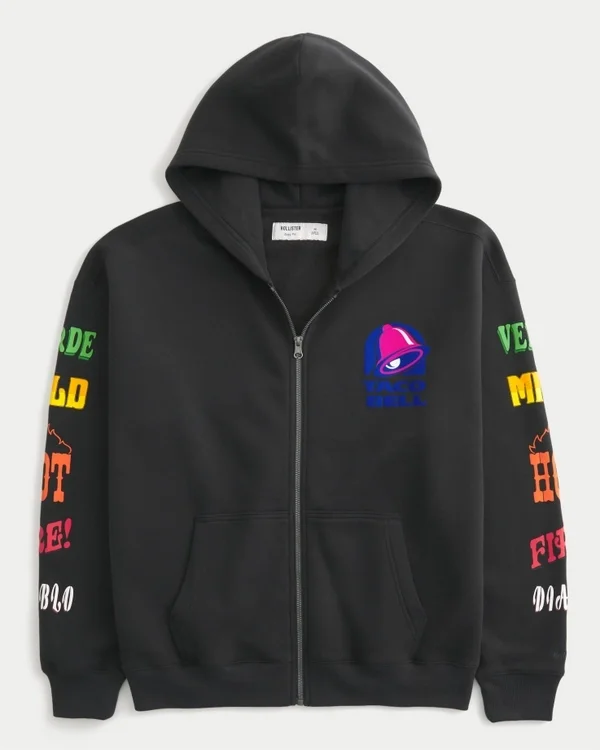 Hollister x Taco Bell Boxy Graphic Zip-Up Hoodie Hollister x Taco Bell Boxy Graphic Zip-Up Hoodie
