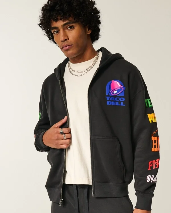 Hollister x Taco Bell Boxy Graphic Zip-Up Hoodie Hollister x Taco Bell Boxy Graphic Zip-Up Hoodie