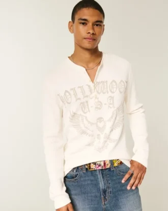 Hollywood Graphic Thermal Henley