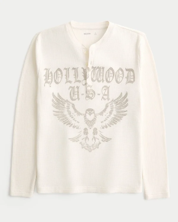 Hollywood Graphic Thermal Henley Hollywood Graphic Thermal Henley